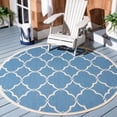 thumbnail image 2 of SAFAVIEH Beach House Sharla Geometric Indoor/Outdoor Area Rug, Blue/Creme, 4' x 4' Round, 2 of 6
