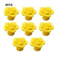 thumbnail image 3 of Kenally Manijas de cerámica del gabinete de la flor única para el botón de cerámica del pomo de puerta de cerámica de la flor decorativa Artesanía amarillo, 3 of 6