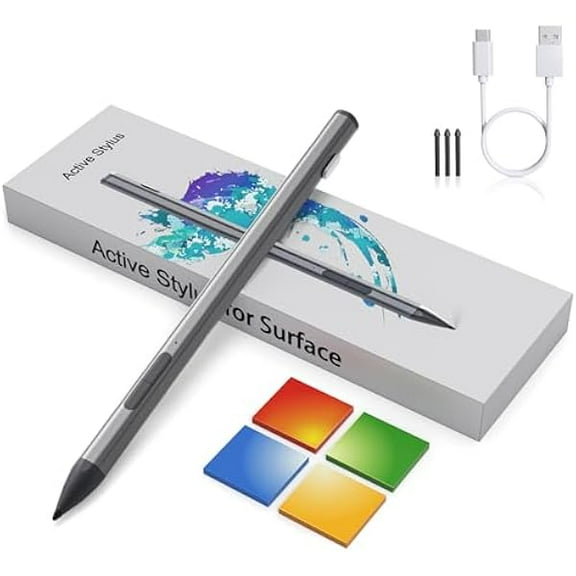wonima88 Microsoft Surface Stylus for Surface Pro 12/11/9/X/8/7/6/5/4/3, Surface Go 4/3/2/Surface Laptop 6/5/4/3/Studio/Book, Surface Pro 11 Copilot Pen for Surface Fast Charge, Gray