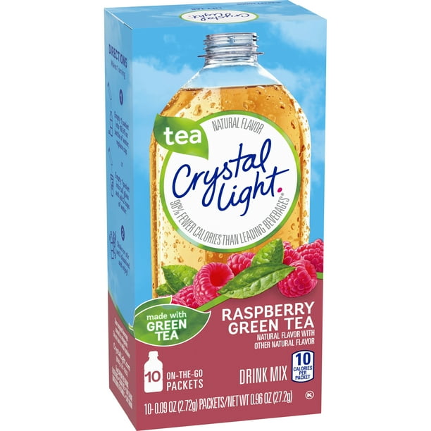 Crystal Light Raspberry Green Tea OnTheGo Powdered Drink Mix, 10 ct