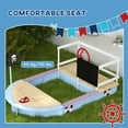 thumbnail image 5 of Outsunny Wooden Sandbox with Pirate Ship Design for 3-7 Years, Blue, 5 of 9