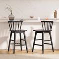 thumbnail image 6 of Joyyskill Modern Bar Stools Set of 2, 24" Wooden Counter Height Barstools, Modern Armless Farmhouse Bar Dining Chairs with Back & Footrest, Black, 6 of 7