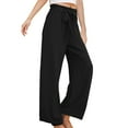 thumbnail image 2 of Jjayotai Women's Wide Leg Pants with Pockets, High Waist Adjustable Knot Loose Casual Trousers, Business Work Casual Pants Black L, 2 of 6