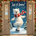 thumbnail image 2 of Cartoon Polar Bear Winter Banner Snowflakes Ice Skating Holiday Let it Snow for Winter Party Christmas Event Seasonal Decoration, 2 of 9