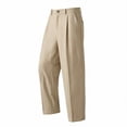 thumbnail image 2 of Guluxicc Men's Cotton Dress Pants with Pockets Button Front Loose Long Straight Leg Trousers for Summer Golf Wear Business Casual Outfits, 2 of 6