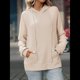 thumbnail image 4 of Sudadera con Capucha Extragrande para Mujer, Informal, de Larga, de Punto Gofre, con Cordón Ajustable y Abertura Lateral con Bolsillo. Albaricoque M, 4 of 9