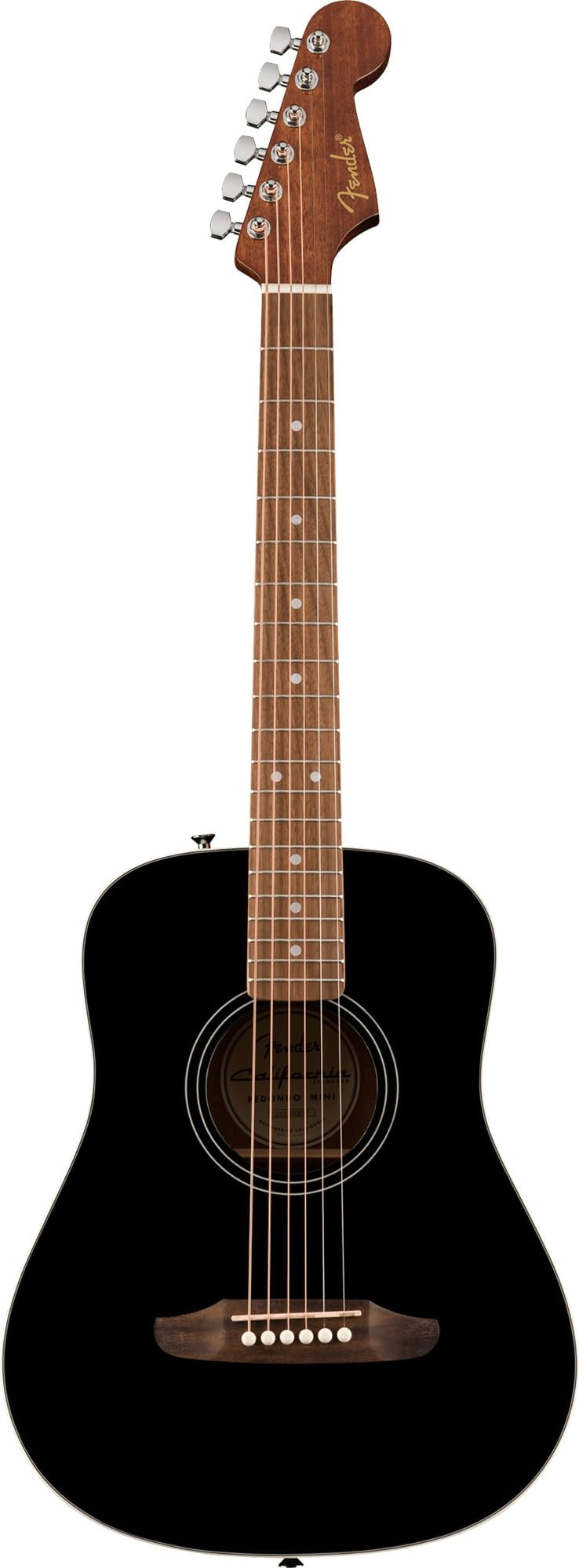 Fender California Standard Redondo Mini Acoustic Guitar - Black Bundle with Gig Bag, Hard Case, Tuner, Strings, Strap, String Winder, Picks, and Austin Bazaar Instructional DVD