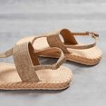 thumbnail image 5 of WIZUTIZ Womens Beach Sandals Flat Sandals Women's Sandals Stretchy Dating Comfortable Beach Sandals Pull-On Round Toe Shoes Mid Heel (2"-3") Medium Solid Sandals for Lady Holiday New Arrivals Beige, 5 of 5