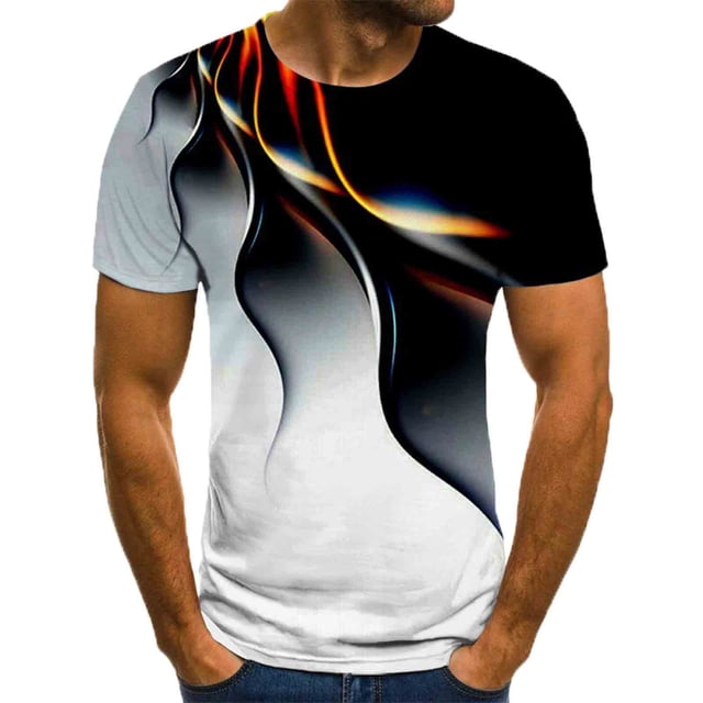 Weiqiqre T-Shirts à Manches Courtes pour Hommes T-Shirt Graphique 3D T-Shirt Nouveauté Chemises pour Hommes Décontracté Col Rond Hauts à Manches Courtes T-Shirts