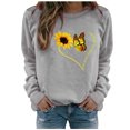 thumbnail image 2 of Jsaierl Women's Crewneck Sweatshirts Plus Size Trendy Sunflower Print Sweatshirt Top Long Sleeve Workout Fall Pullover Sweatshirts, 2 of 3