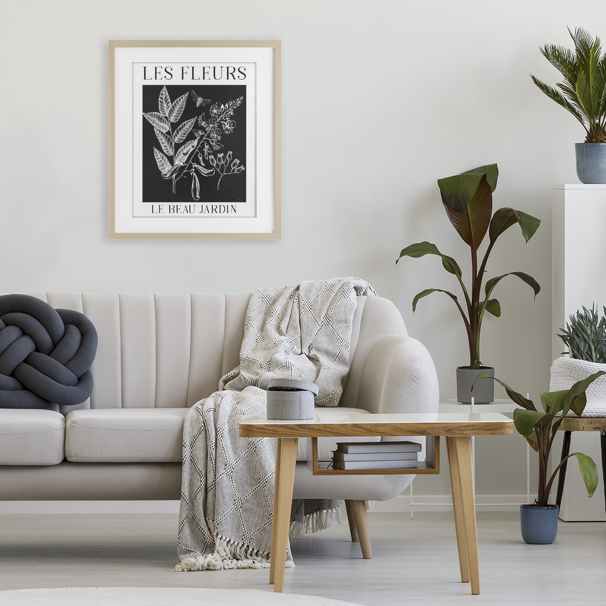 Stupell Industries Les Fleurs Black & White Contour Birch Framed Print Under Glass, design by Lux + Me Designs