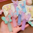 thumbnail image 5 of 10Pcs Embroidered Butterfly Headband Spiral Hair Ties No Damage,Colorful Butterfly Telephone Wire Hair Bands for Kid Cute Butterfly Ponytail Holders Headbands Telephone Cord Hair Ties Hair Accessories, 5 of 8