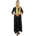 thumbnail image 5 of Bimba Rayon Black Asymmetrical Hem Kurta With Scarf Designer Indian Clothing-8, 5 of 9