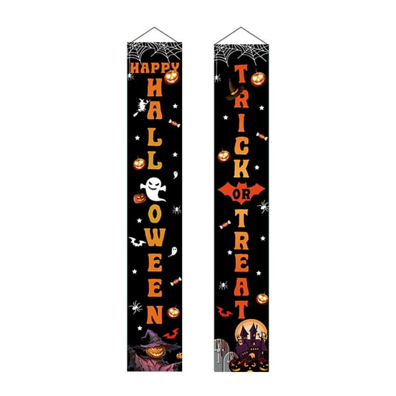 Halloween Decorations Indoor Outdoor - 2X Halloween Decorative Banners - Halloween Decorations Outdoor Indoor Halloween Decor Banners Porch Signs For Front Door Outside Yard Garland Party Supplies