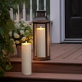 thumbnail image 7 of Homemory Flameless Pillar Candles Waterproof Outdoor Battery Operated LED with Remote and Timer, White, Set of 2, 4 x 12 Inch, 7 of 7