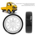 thumbnail image 4 of Pièces de rechange pour essieu de roue RC, pneus et roues, adaptées au modèle de voiture RC WPL D12, argent, 4 of 4