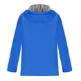 thumbnail image 3 of JMKQLZ Women Solid Rain Jacket Outdoor Hooded Raincoat Windproof Top, Blue, Size: 3XL, 3 of 4
