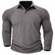 thumbnail image 2 of pstuiky camisa de manga larga para hombre, Blusa con botones y solapa de color liso para hombre Tops de hombre xl, 2 of 6