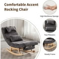 thumbnail image 6 of LuxyHoom Rocking Chair Nursery, Linen Fabric Recliner Glider Chair for Nursery, Glider Rocker with Retractable Footrest and 2 Pillowers for Bedroom, Nursery Room, Living Room (Linen Fabric Grey), 6 of 18