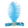 thumbnail image 3 of Unique Bargains Feather Faux Diamond Sequins Headband 1 Pc Lake Blue, 3 of 5