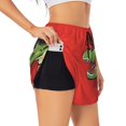 thumbnail image 1 of Balery Cool Crocodile With Sunglasses Pantalones cortos deportivos para mujer con forro y dos bolsillos, elásticos, para entrenamiento, gimnasio, yoga-Medium, 1 of 7
