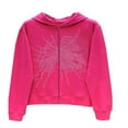 thumbnail image 3 of Women Zip up Jacket Rhinestone Spider Web Print Hoodies Sweatshirt, 3 of 5