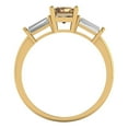 thumbnail image 4 of 1.5 ct Emerald Cut Simulated Champagne Diamond Three-Stone Engagement Ring for Women in 18K Yellow Gold, 4 of 5