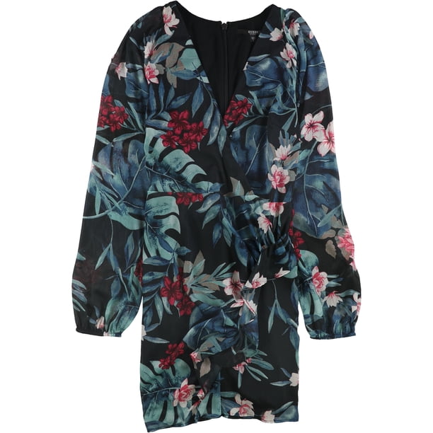 Vestido asimétrico Guess Rhodes Jungle para mujer negro grande
