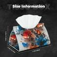 thumbnail image 5 of Fuzoiu 3D Butterfly Print Tissue Box Cover, PU Leather Tissue Holder,Decorative Facial Paper Organizer for Bathroom Living Room Bedroom Countertop Office Desk Car Home, 5 of 7