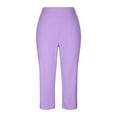 thumbnail image 7 of RPVATI Capri Pants for Women Plus Size, Womens High Waisted Tummy Control Yoga Pants, Pants Capris With Pockets Size Leggings Straight Leg Crop Pant Purple M, 7 of 7