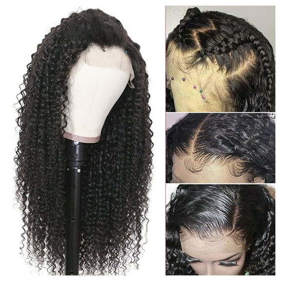 BUTORY Peruvian Curly Human Hair Wig Adjustable Elasticity Wig Wigs for Women Curly Wigs Natural Appearance 52-58 cm Head Circumference