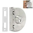 thumbnail image 2 of Fyydes Display Case Lock,Sliding Glass Door Lock,Glass Door Lock Half Round Stainless Steel Single Side Office Glass Lock Sliding Single Glass Door Lock, 2 of 8