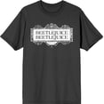 thumbnail image 3 of Beetlejuice Beetlejuice White Sign Logo Adult Charcoal Crew Neck Short Sleeve Tee-Medium, 3 of 4