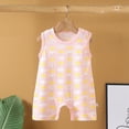 thumbnail image 2 of kpoplk Newborn Baby Boy Girls Clothes Summer Outfits Infant Short Sleeve Romper Jumpsuit Bodysuit Cute Newborn Clothes Size 18-24 Months,Light Pink, 2 of 4