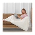 thumbnail image 3 of Plaid and Blanket Super Soft Faux Plush Blanket for Sofa Bedroom Cream White 130x160cm, 3 of 4