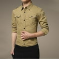 thumbnail image 6 of RongHuan Men's Big and Tall Shirt Casual Lapel Western Cowboy Shirts Lightweight Cotton Tshirt with Pocket Long Sleeve Button Down Dress Shirt, 6 of 10