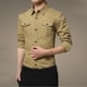 thumbnail image 5 of Ceisia Men's Winter Gift Casual Fashion Checkered Patchwork Long-Sleeve Button-Up Turndown Collar Outwear Jacket - Soft Breat hable Polyester Top, 5 of 9