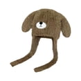 thumbnail image 5 of Milageto Women Winter Hat with Ear Flaps Plush Hat Windproof Furry Bear Hat with Ears Coffee, 5 of 7