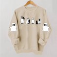 thumbnail image 2 of Jsaierl Halloween Sweatshirts for Women Spooky Ghost Graphic Pullovers Soft Holiday Crewneck Long Sleeve Sweater Tops Halloween Costumes, Sizes S-2XL, 2 of 7
