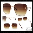 thumbnail image 2 of Womens Oversized Rectangle Butterfly Metal Rim Luxury Fashion Sunglasses Gold - Brown, 2 of 8