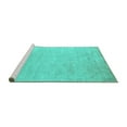 thumbnail image 2 of Ahgly Company Machine Washable Indoor Rectangle Solid Turquoise Blue Modern Area Rugs, 2' x 5', 2 of 4