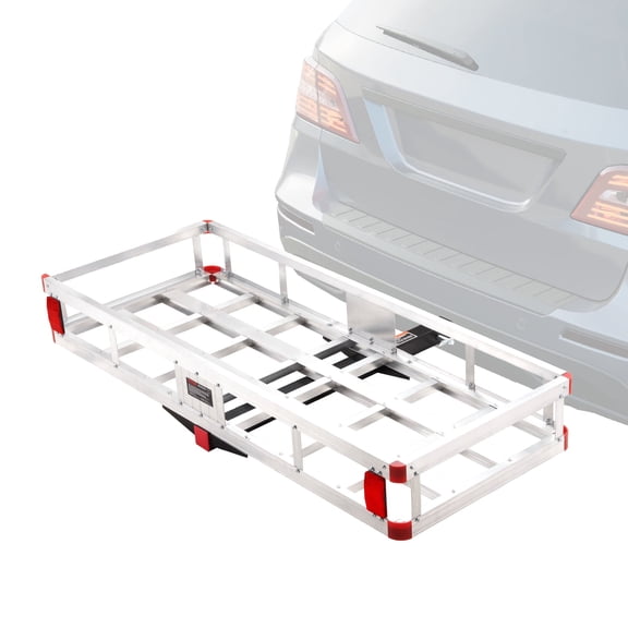 VEVOR Hitch Cargo Carrier 47 x 20 x 6 in 500lb Aluminum Corrosion-Resistant Fits 2" Receiver Cargo Basket for SUVs Sedans Vehicles