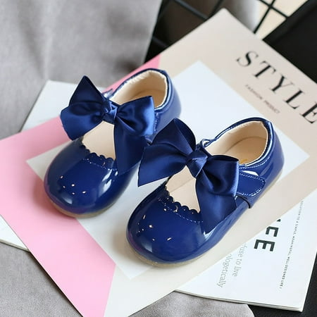 

Toddlers Girls Shoes Children s Flats PU Patent Leather Kids Dress Shoes Soft Cute Princess Sweet With Butterfly-knot Bowtie New