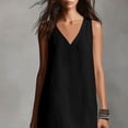 thumbnail image 5 of FAIWAD Linen Dress Women V Neck Sleeveless Side Slit Maxi Dresses Loose Casual Flowy Boho Sundress, 5 of 9