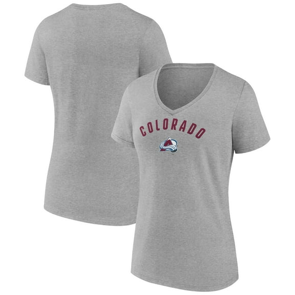 Women's Heathered Gray Colorado Avalanche Team Arc V-Neck T-Shirt