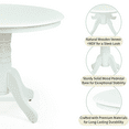 thumbnail image 6 of 3 Piece Dining Table Set, 2 Classic Style Solid Wood Warm Chairs with Pedestal Round Dining Table, Kitchen Room Set, White Color w Gray Cushion, 6 of 8