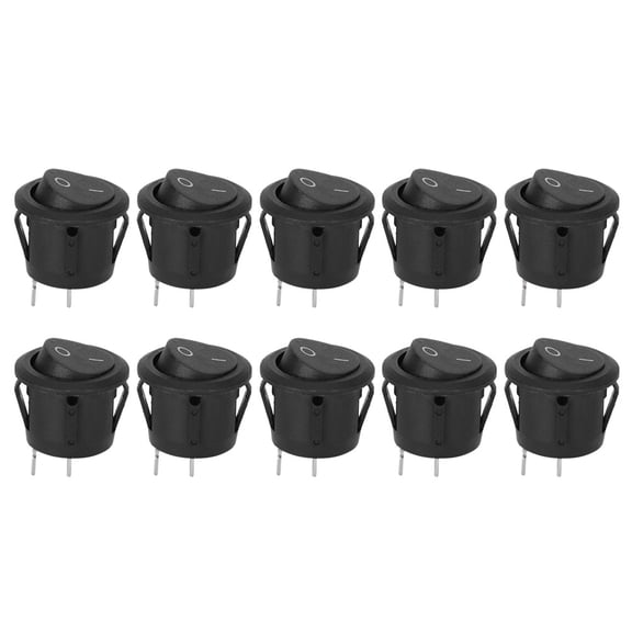 10pcs KCD1 Rocker Switches 2Pin Round Boat OnOff for Household Appliances