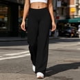 thumbnail image 4 of yeiolnoer Yoga Pants for Women Comfortable High Waisted Pants Solid Color Slim Fit Pant for Running Workout, 4 of 7