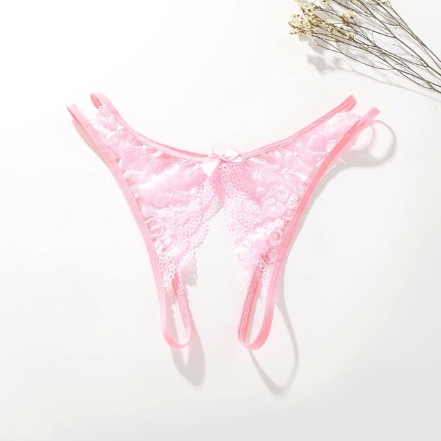 Ropa interior sexy transparente tentadora de encaje de gama abierta que no se quita las bragas de tanga para mujer