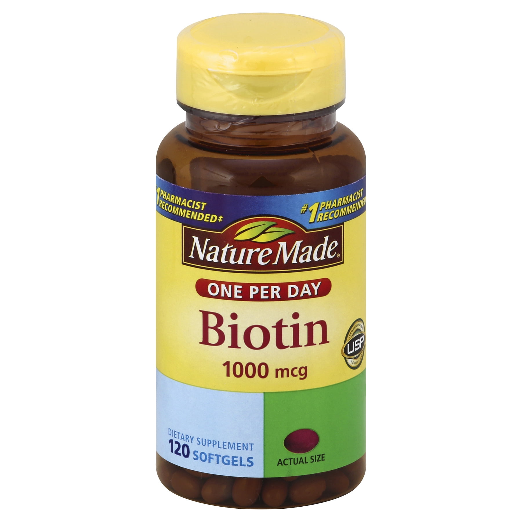 NATURE MADE Biotin, 1000 mcg, Softgels, 120.0 CT - Walmart.com ...